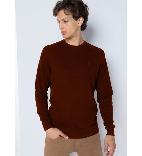 Pull basique marron (S), Casuel, Grenat, Coton, Manche longue - Six Valves - Modalova