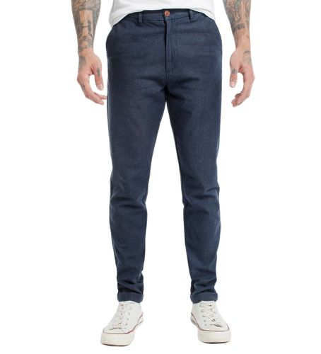 Pantalon chino à chevrons Perchada (28), Bleu, Casuel, Coton - Six Valves - Modalova