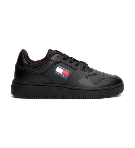 EN0EN02505 Essential Retro Leather Sneakers (38), Cuir, Noir, Plat, Lacets, Casuel - Tommy Jeans - Modalova