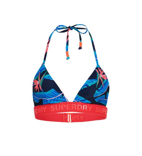 W3010400A Top de bikini triangle avec logo multicolore (M), Bleu, Beachwear, Floral, Polister recyclé - Superdry - Modalova