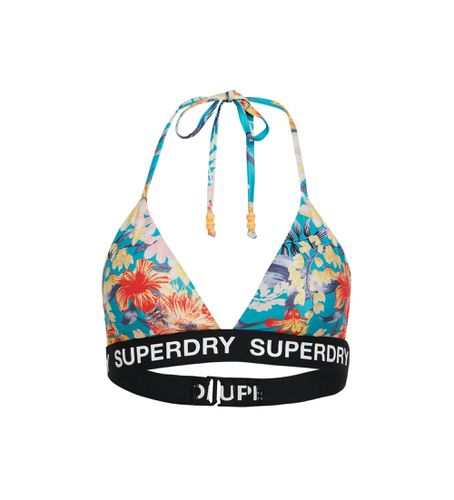 W3010400A Top de bikini triangle avec logo multicolore (S), Bleu, Beachwear, Floral, Polister recyclé - Superdry - Modalova