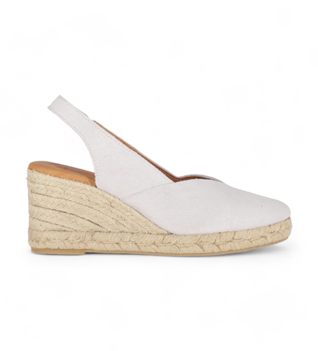 CIBELES 11 Espadrilles Cibeles 11 en cuir argenté -Hauteur du talon compensé 6cm (38), 5 à 8 cm, Aucun, Casuel - Chika10 - Modalova