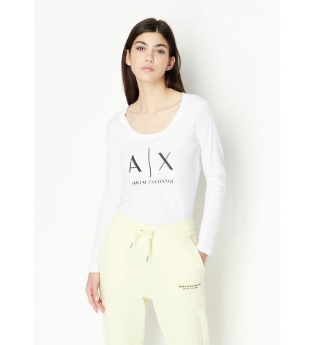 NYTDGYJ16Z1000 T-shirt en maille à coupe régulière (S), Casuel, Coton, Manche longue - Armani Exchange - Modalova