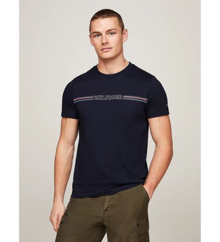 MW0MW34428 T-shirt slim à col ras du cou avec logo (XL), Casuel, Manche courte, Le coton biologique - Tommy Hilfiger - Modalova