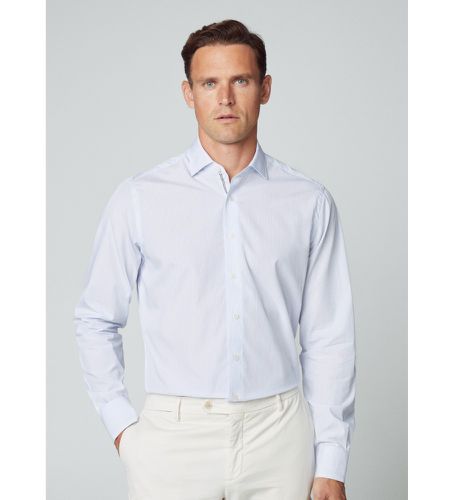 HM309610 Chemise à fines rayures bleue (L), Casuel, Coton, Classique, Manche longue - Hackett London - Modalova