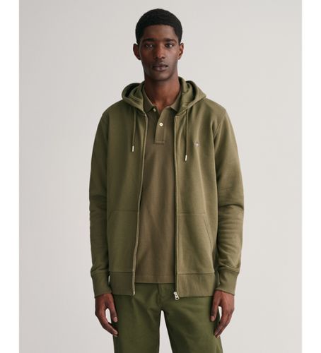 Sweat à capuche avec fermeture éclair (S), Casuel, Vert, Coton, Manche longue - Gant - Modalova