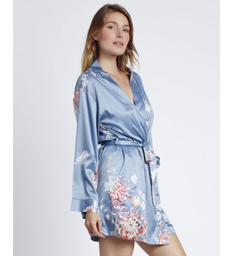 Robe de chambre romantique à fleurs bleues (M), Homewear, Polyester, Manche longue - Admas - Modalova