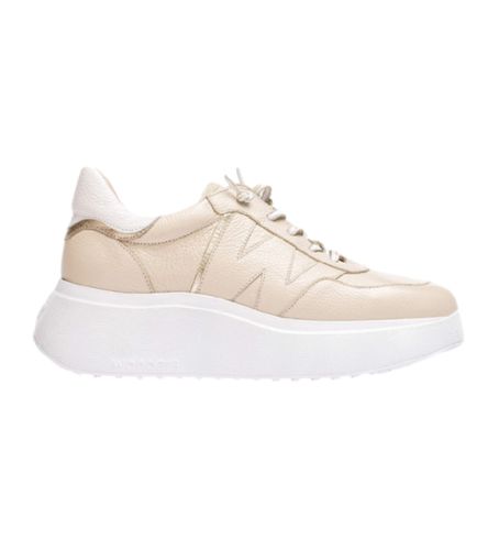 A-3601_5454_11598 Roma Cream Leather Sneakers (36), Cuir, 3 à 5 cm, Lacets, Casuel - Wonders - Modalova