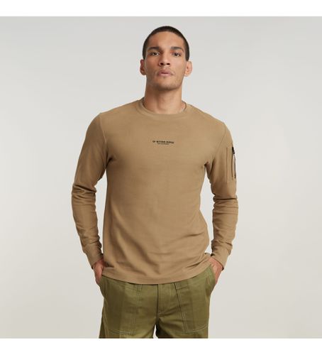 D24706-D617-B444 T-shirt P-3 marron (M), Casuel, Manche longue, Le coton biologique, Durable - G-Star - Modalova