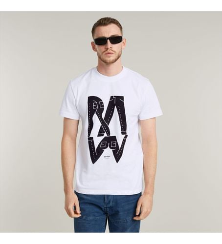 D25676-C336-110 T-shirt Raw Denim Illustration (XXS), Casuel, Manche courte, Le coton biologique, Durable - G-Star - Modalova