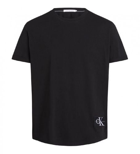 J30J323482 T-shirt en coton avec badge (M), Casuel, Manche courte, Le coton biologique, Durable - Calvin Klein Jeans - Modalova