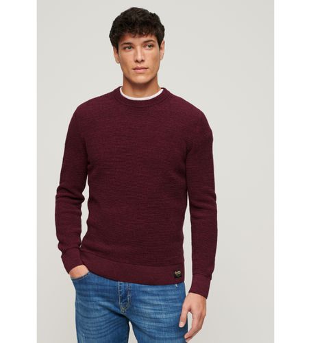 M6110567A Pull en maille à encolure ronde et texture marron (XL), Casuel, Grenat, Coton - Superdry - Modalova