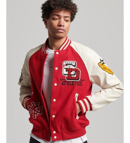 M5011729A College Varsity Badge Bomber Jacket (L), Casuel, Polyester - Superdry - Modalova