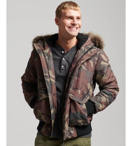 M5011742A Veste bombardier à capuche matelassée Everest camouflage (S), Casuel, Polyester - Superdry - Modalova