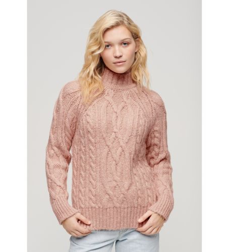 W6110530A Pull à col roulé en maille eights (XS), Casuel, Rose, Acrylique, Manche longue - Superdry - Modalova