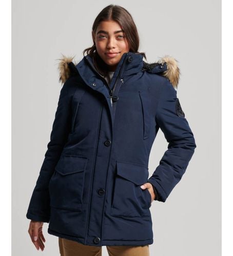 W5011572A Parka à capuche en fausse fourrure Everest (XXS), Casuel, Polyester, Marine - Superdry - Modalova