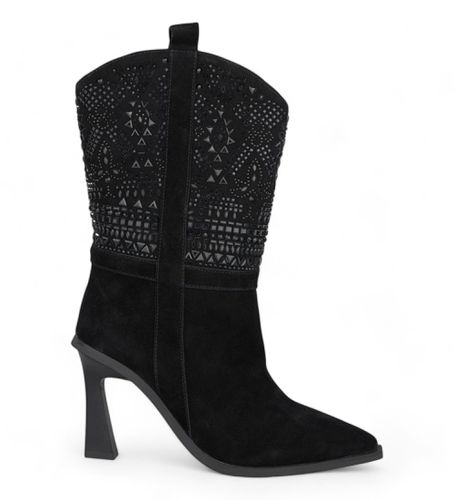 I23260 Bottines en cuir avec détails en strass (37), 8 à 10 cm, Aucun, Casuel - Alma en pena - Modalova