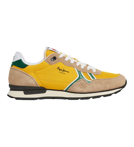 PMS31046 Brit Fun Leather Sneakers (44), Cuir, Plat, Lacets, Casuel, Jaune - Pepe Jeans - Modalova