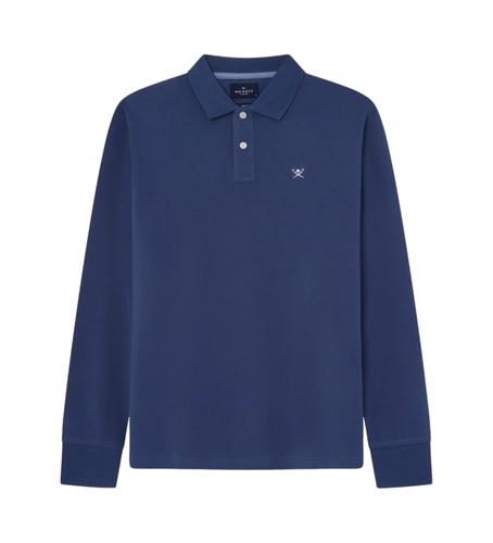 HM550887 Polo Slim Fit Logo (S), Casuel, Coton, Manche longue, Marine - Hackett London - Modalova