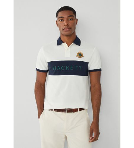 HM563265 Polo Heritage à panneaux blancs (3XL), Casuel, Coton, Manche courte - Hackett London - Modalova