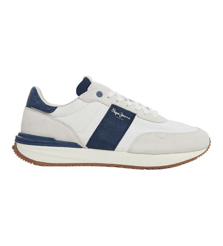 PMS60006 Buster Tape Leather Sneakers (42), Cuir, Blanc, Plat, Lacets, Casuel - Pepe Jeans - Modalova