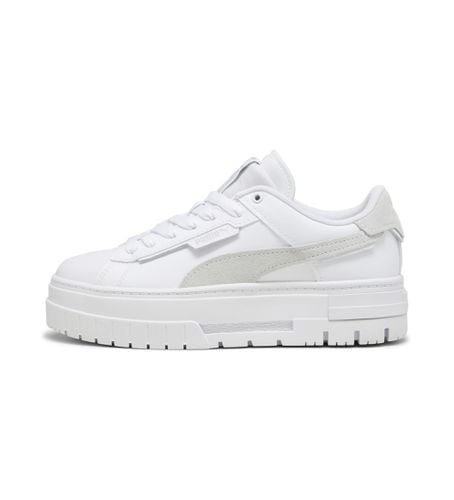 Mayze Crashed Leather Sneakers (37), Cuir, Blanc, Plat, Lacets, Casuel - Puma - Modalova