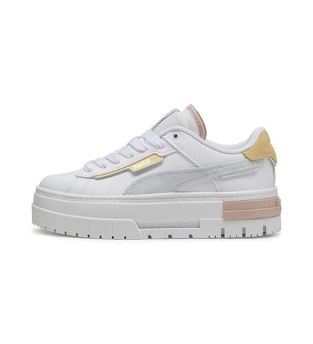 Mayze Crashed Leather Sneakers (37), Cuir, Blanc, Plat, Lacets, Casuel - Puma - Modalova