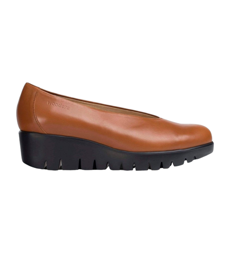 C-33100_2525_2725 Fly Mocassins en cuir marron (36), 3 à 5 cm, Aucun, Casuel - Wonders - Modalova