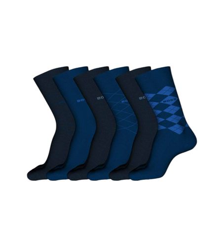 Lot de 6 chaussettes bleues (40-46), Homewear, Coton, Marine - BOSS - Modalova