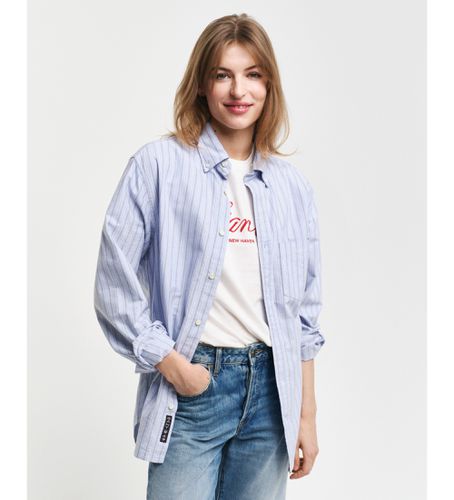 Unisex. 3241227 Classic Regular Fit Striped Oxford Shirt (L), Bleu, Casuel, Coton, Manche longue - Gant - Modalova