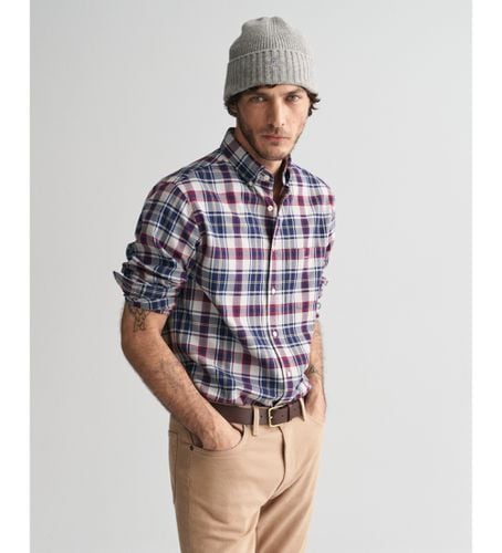 Chemise en flanelle à coupe régulière Plaid Jaspé (4XL), Casuel, Coton, Manche longue, Marine - Gant - Modalova