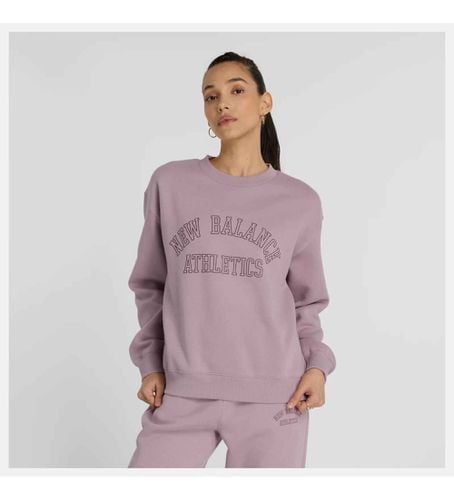 WT43516 Graphic Fleece Crew Sweatshirt lilas (S), Casuel, Sport, Violet, Coton, Multisport, Polister recyclé, Durabl - New Balance - Modalova