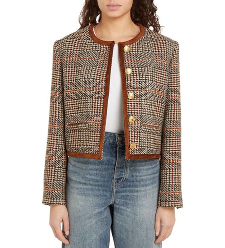 WW0WW42992 Veste à carreaux en laine mélangée tweed marron (34), Casuel, Le coton biologique, Durable - Tommy Hilfiger - Modalova