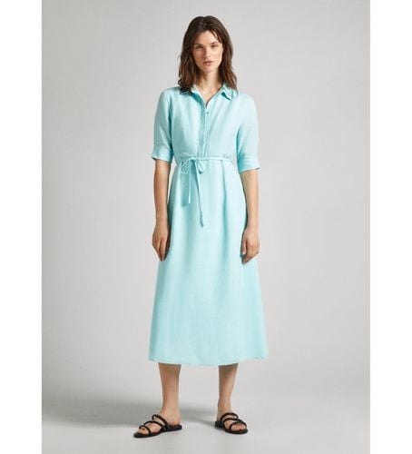 PL953472 Robe Emerry (M), Casuel, Lin, Manche courte, Turquoise, Durable - Pepe Jeans - Modalova