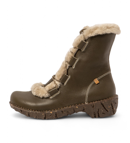 FE005_0G3 Bottines en cuir N5414 vertes (38), Plat, Lacets, Casuel - El Naturalista - Modalova