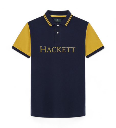 HM563358 Polo Heritage Back (S), Casuel, Coton, Manche courte, Marine - Hackett London - Modalova