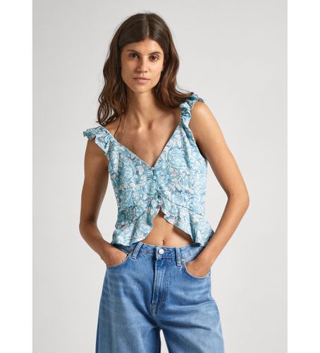 PL304799 Top en lin Emilia (S), Bleu, Casuel, Sans manches / bretelles - Pepe Jeans - Modalova