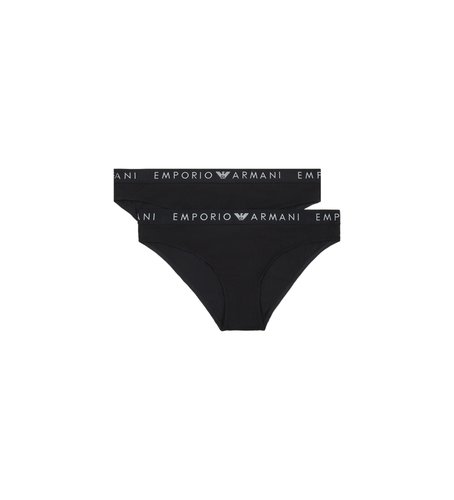 F227 Deux paquets de culottes en coton biologique avec bande noire portant le logo Iconic ASV (M), Homewe - Emporio Armani - Modalova