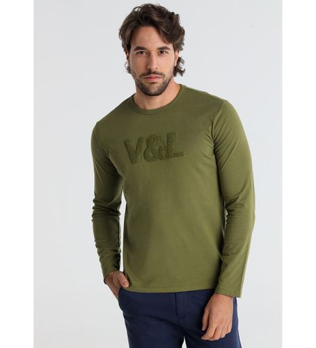 T-shirt en chenille verte (S), Casuel, Coton, Manche longue - Victorio & Lucchino, V&L - Modalova