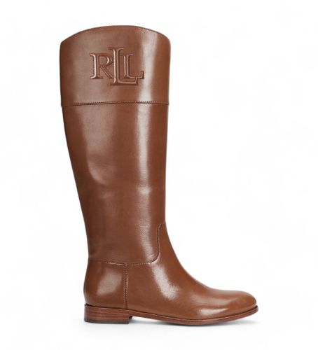 Bottes Justine en cuir marron (36), Plat, 1 à 3 cm, Fermeture éclair, Casuel - Polo Ralph Lauren - Modalova