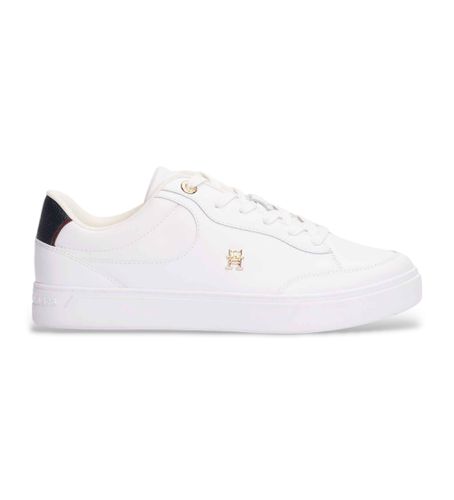 FW0FW08579 Essential Leather Sneakers (37), Cuir, Blanc, Plat, Lacets, Casuel - Tommy Hilfiger - Modalova