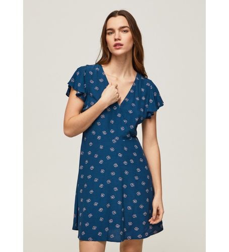 PL953235 Robe Becca bleue (S), Casuel, Viscose, Manche courte, Durable - Pepe Jeans - Modalova