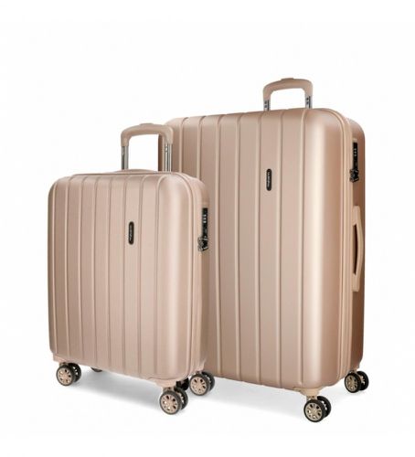 Unisex. 5318965 Set de valises Wood Champagne -38,5x55x20cm / 49x70x28cm (OSFA), Beige, Casuel, ABS/Polycarbonate - Movom - Modalova