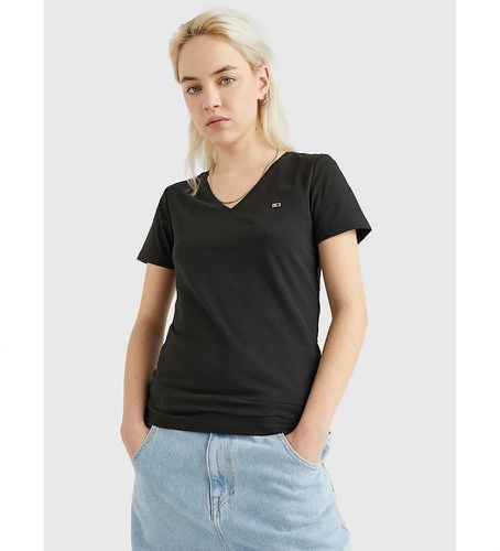 DW0DW09197 TJW T-shirt Skinny Stretch col V (XXS), Casuel, Élasthanne, Manche courte, Le coton biologique - Tommy Jeans - Modalova