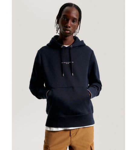 Til mænd. MW0MW32673 Sweatshirt med logo navy (L), Casual, Lange ærmer, Økologisk bomuld, Blå - Tommy Hilfiger - Modalova