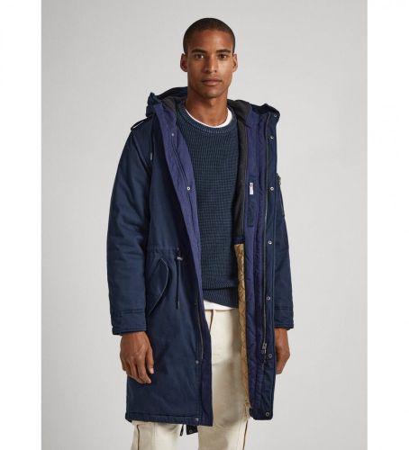 Til mænd. PM402845 Bowie Parka navy (XXL), Casual, Bomuld, Lange ærmer, Bæredygtig, Blå - Pepe Jeans - Modalova