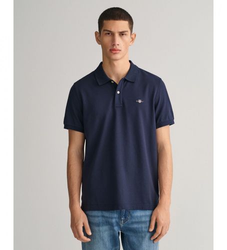 Til mænd. 2210 Pique polo shirt Regular Fit Shield navy (S), Casual, Bomuld, Klassisk, Korte ærmer, Blå - Gant - Modalova