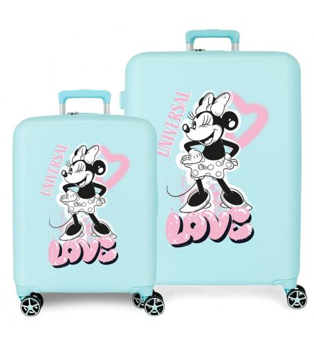 Til kvinder. 3739723 Minnie Heart hårdt kuffertsæt 55 - 70 cm (OSFA), Casual, ABS/Polykarbonat, Stor, Hytte - Disney - Modalova