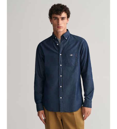 Til mænd. 3000400 Skjorte Regular Fit navy (S), Casual, Bomuld, Lange ærmer, Bæredygtig, Blå - Gant - Modalova