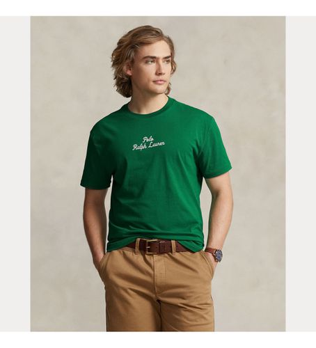 Til mænd. 710936585006 T-shirt med grønt logo (M), Casual, Bomuld, Korte ærmer - Polo Ralph Lauren - Modalova